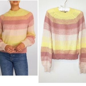 Maje Millao Striped Mohair Colorblock Sweater size 2